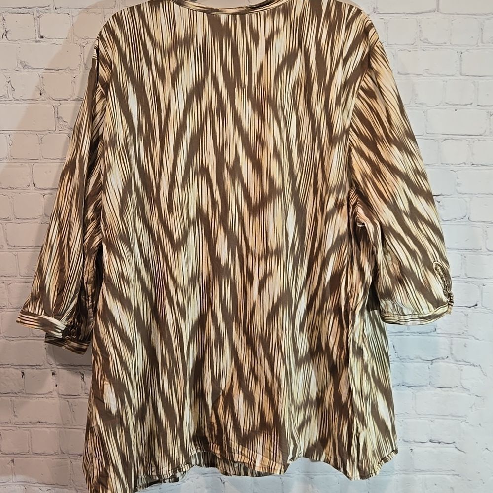 Catherines plus size 3X cotton brown top - Picture 7 of 9